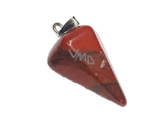 Jaspis červený Siderické kyvadlo prírodný kameň 2,2 cm, plná starostlivosť o kameň