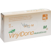 Dona Vinyldona rukavice vinylové nepudrované bezprašné, velikost M 100 kusů v krabici