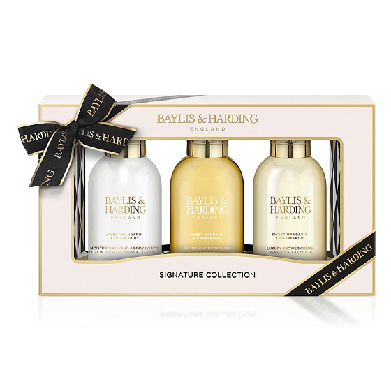 Baylis & Harding Tangerine and Grapefruit prací gél 100 ml + sprchový krém 100 ml + mlieko na ruky a telo 100 ml, kozmetická sada pre ženy