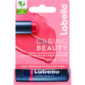 Labello Caring Beauty farebný balzam na pery Pink 4,8 g