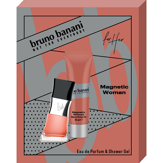 Bruno Banani Magnetic Woman parfumovaná voda 30 ml + sprchový gél 50 ml, darčeková sada pre ženy