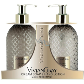 Vivian Gray Ylang and Vanilla luxusné tekuté mydlo s dávkovačom 300 ml + luxusný krém na ruky s dávkovačom 300 ml, kozmetická súprava