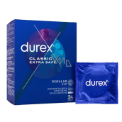 Durex Classic Extra Safe latexový kondóm, hrubší, zvýšená lubrikácia, nominálna šírka: 56 mm 24 ks