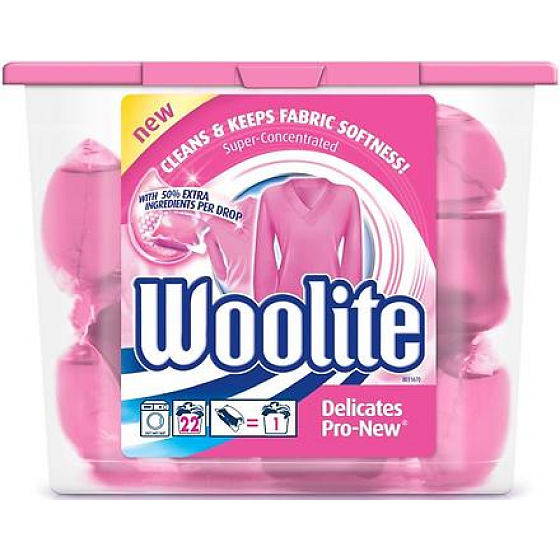 Woolite Delicate Pro-New gélové kapsule na jemnú bielizeň 22 x 24 ml