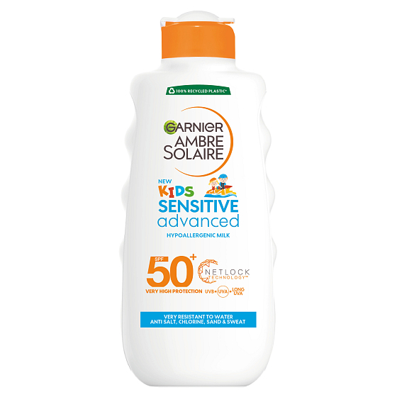 Garnier Ambre Solaire Kids Sensitive Advanced OF50+ opaľovacie mlieko pre deti 200 ml