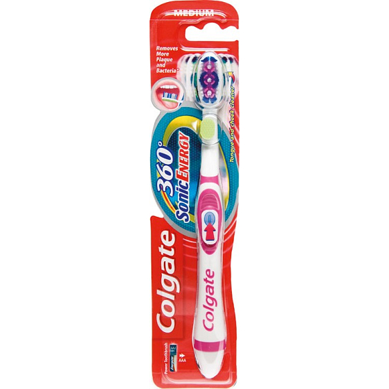 Colgate 360 ° Sonic Energy batériový Medium strednej zubná kefka 1 kus
