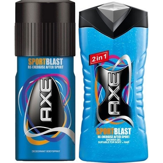 Axe Sport Blast dezodorant sprej pre mužov 150 ml + sprchový gél 250 ml, kozmetická sada