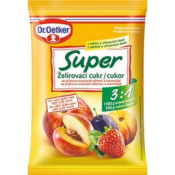 Dr. Oetker Super želírovací cukor na prípravu ovocných džemov a marmelád 3: 1 500 g