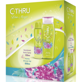 C-Thru Lime Magic dezodorant sprej pre ženy 50 ml + sprchový gél 250 ml, kozmetická sada