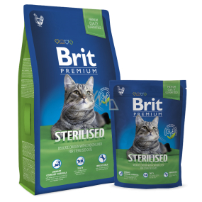 Brit Premium Kuracie pečeň s omáčkou granulky pre kastrované mačky 8 kg Kompletné krmivo