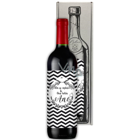 Bohemia Gifts Ružové svadobné víno On sa spýtal a Ona povedala Áno darčekové víno ku svadbe 750 ml