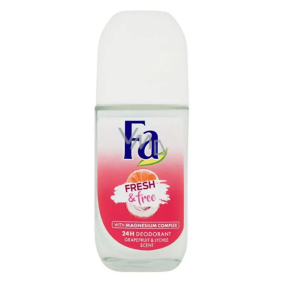 Fa Fresh & Free Grapefruit & Lychee 24h guličkový dezodorant roll-on pre ženy 50 ml