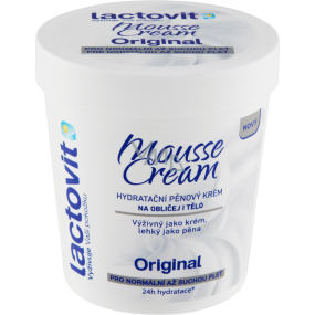Lactovit Original Mousse Cream hydratačný penový krém na tvár i telo pre normálnu až suchú pokožku 250 ml