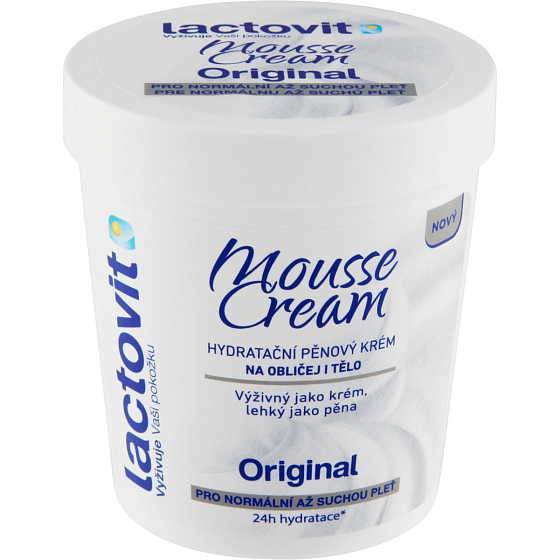 Lactovit Original Mousse Cream hydratačný penový krém na tvár aj telo pre normálnu až suchú pokožku 250 ml