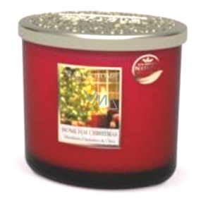 Heart & Home Teplá vianočná sójová sviečka elipsa 2 knôty horí až 40 hodín 230 g