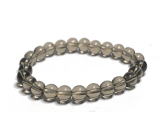 Kremeň Dym náramok elastický prírodný kameň, guľa 8 mm / 16-17 cm, najdokonalejší liečiteľ