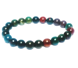 Heliotrop / Bloodstone náramok elastický prírodný kameň, guľôčka 8 mm / 16 -17 cm, kameň odvahy