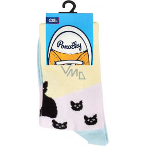 Albi Farebné ponožky Univerzálna veľkosť Mačky 1 pár