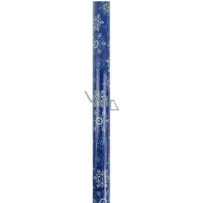 Nekupto Vianočný baliaci papier na darčeky 70 x 500 cm Modrá biela, modrá, strieborné vločky