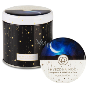 Sójová sviečka Heart & Home Starry Night v plechovke horí až 30 hodín 125 g