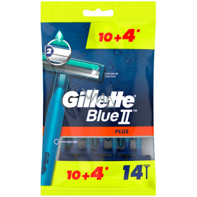 Gillette Blue II Plus jednorazové holiace strojčeky pre mužov vrecko 14 kusov