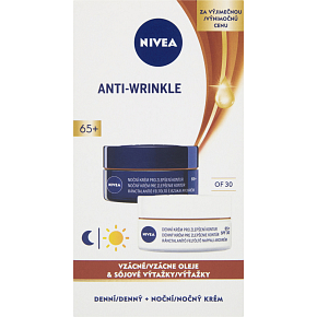 Nivea Anti-Wrinkle Contouring 65+ denný a nočný krém pre zlepšenie kontúr, 2 × 50 ml