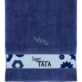 Albi Uterák Super táta tmavo modrá 90 cm × 50 cm