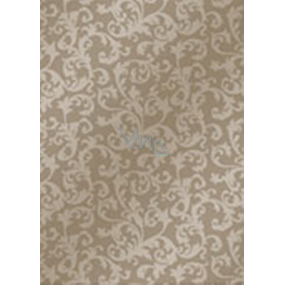 Ditipo Darčekový baliaci papier 70 x 200 cm Vianočné svetlo hnedý krajkový vzor 2061002