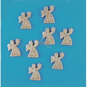 Zlatí anjelikovia s glitrami 3,3 cm, 8 kusov v krabičke