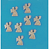 Zlatí anjelikovia s glitrami 3,3 cm, 8 kusov v krabičke