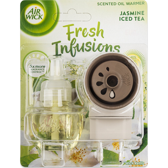Air Wick Fresh Infusions Jasmine Iced Tea - Vôňa jazmínového ľadového čaju elektrický osviežovač vzduchu komplet 19 ml