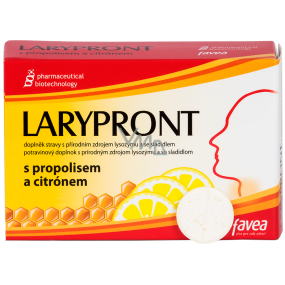 Favea Larypront s propolisom a citrónom tablety rozpustné v ústach k upokojeniu krku 12 tabliet