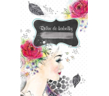 Ditipo Relax do kabelky Dievča s ružou vo vlasoch kreatívne zápisník 16 listov, formát A6 15 x 10,5 cm