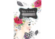 Ditipo Relax do kabelky Dievča s ružou vo vlasoch kreatívne zápisník 16 listov, formát A6 15 x 10,5 cm