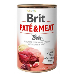 Brit Paté & Meat Hovädzie a morka čisté masové paté kompletné krmivo pre psov 400 g