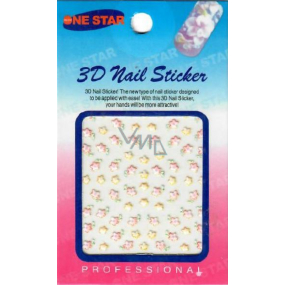Nail Stickers 3D nálepky na nechty 1 aršík 10100 S28