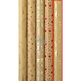 Zowie Darčekový baliaci papier 70 x 150 cm Vianočný Luxusné Luxury s razbou zlaté stromčeky, hviezdy, soby