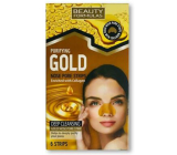 Beauty Formulas Gold zlaté čistiace pásky na nos s kolagénom a lieskovým orieškom 6 kusov