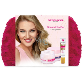 Dermacol Collagen Plus Intensive Rejuvenating intenzívny omladzujúci denný krém 50 ml + nočný krém 50 ml + intenzívne omladzujúce sérum 12 ml + kozmetická taška, kozmetická sada pre ženy