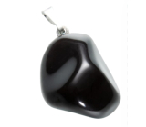 Obsidián čierny Trommel prívesok prírodný kameň M, cca 3 cm, záchranný kameň