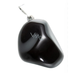 Obsidián čierny Trommel prívesok prírodný kameň M, cca 3 cm, záchranný kameň