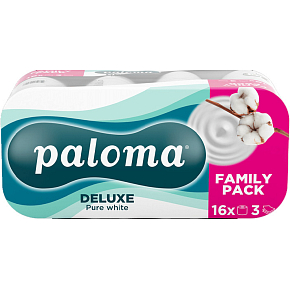 Paloma 3vrstvový toaletný papier Pure White, 16 rolí