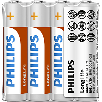 Baterie Philips Longlife 4 ks AAA R03 1,5V