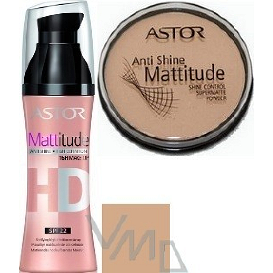 Astor Mattitude HD make-up 003 30 ml + púder Anti Shine Mattitude 001 14 g