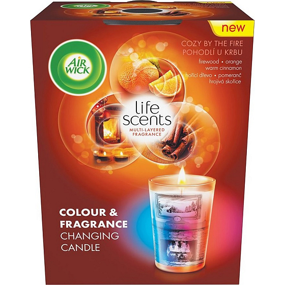 Air Wick Multicolor Pohodlie pri krbe vonná sviečka 140 g