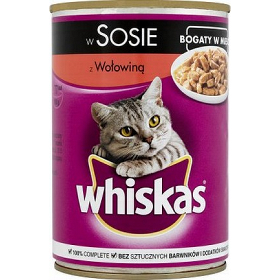 Whiskas Adult Hovädzie mäso v šťave konzerva 400 g