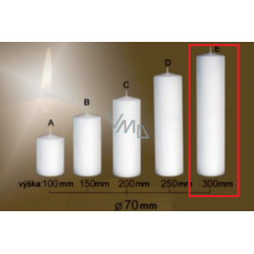 Lima Gastro hladká sviečka biela valec 70 x 300 mm 1 kus