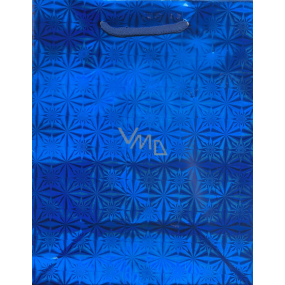 Nekupto Darčeková papierová taška hologram 14 x 11 x 6,5 cm Modrá 050 40 THS