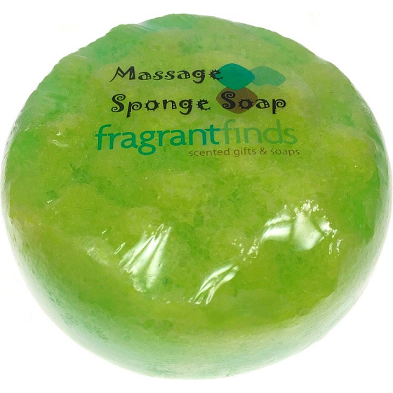 Fragrant Dash Glycerínové mydlo masážne s hubou naplnenou vôňou parfumu Gucci Rush vo farbe žltozelené 200 g