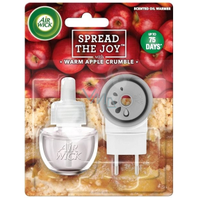 Air Wick Spread The Joy Warm Apple Crumble - Čerstvo upečený jablkový koláč elektrický osviežovač vzduchu komplet 19 ml